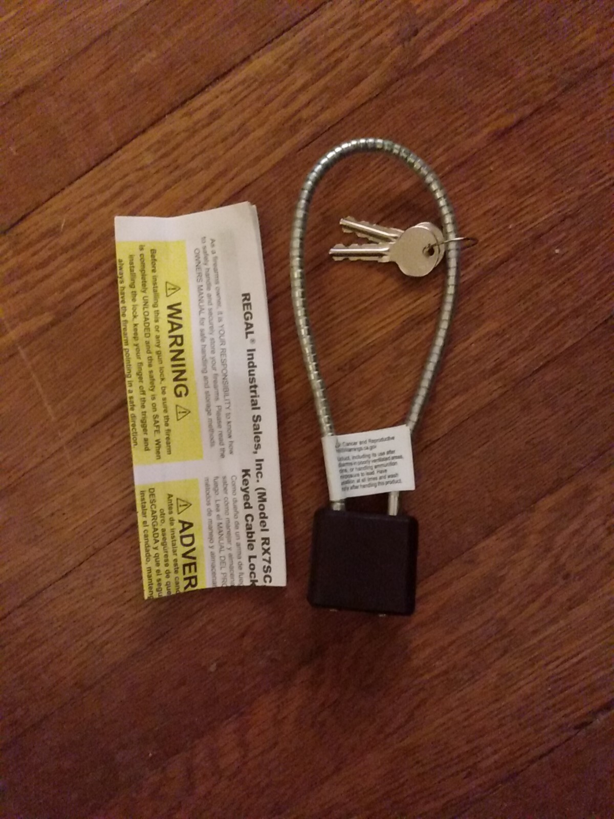 Regal Gun Lock Black with 2 Keys New Unused With Instructions