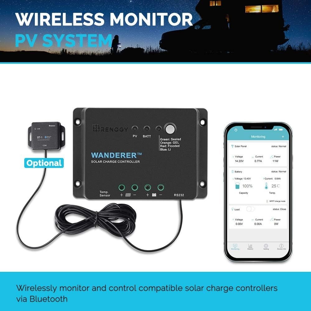 Solar Charge Controller 30A with Temperature Sensor for Multiple Battery Types
