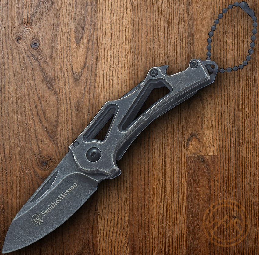 Smith & Wesson Keychain Framelock Folding Knife 2" Stainless Steel Construction