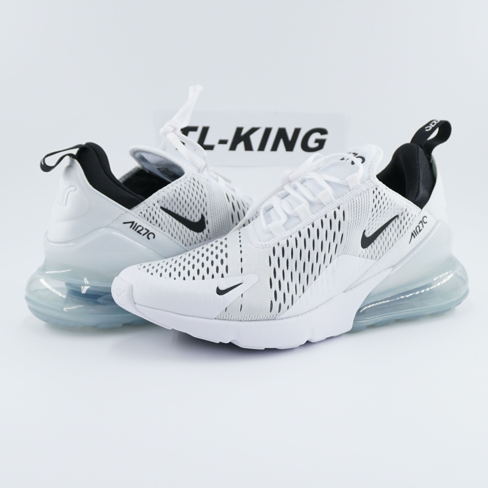 Nike Air Max 270 White Black Running Workout Training Casual AH6789-100 sz 10.5