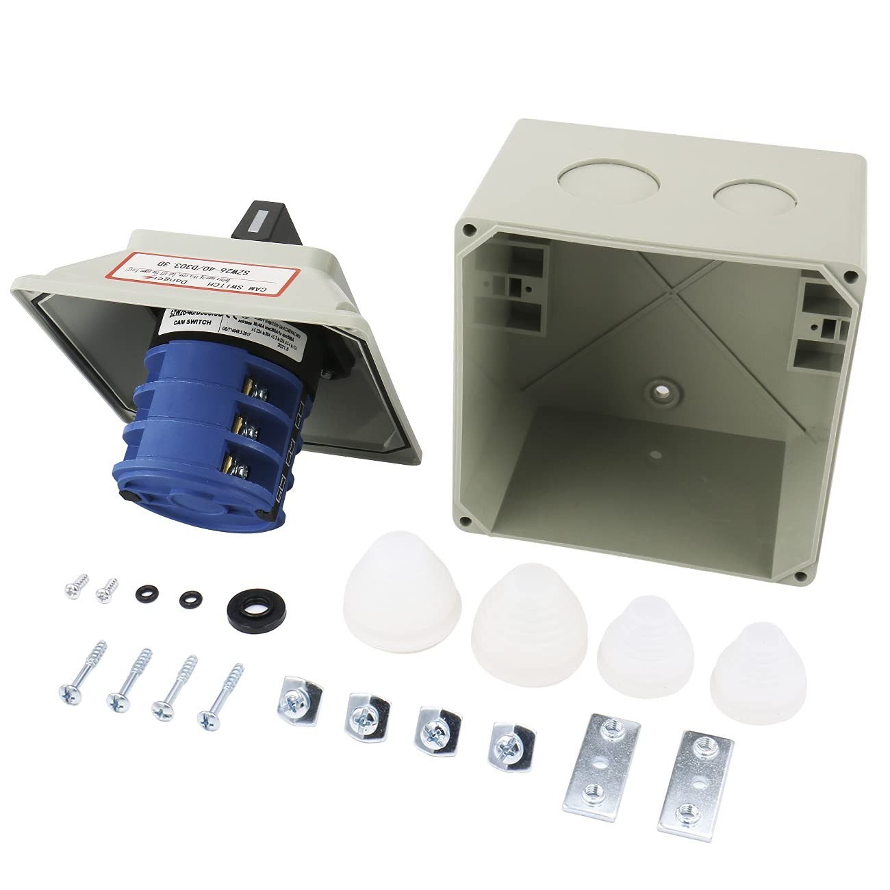 High-Performance 40A Rotary Changeover Switch for Industrial Applications - Grey