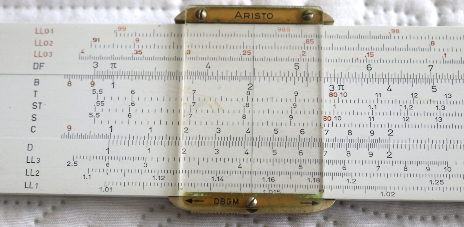 Vintage German 1960s ARISTO 0971 Hyperbolog Engineers Slide Rule Case Manual Box