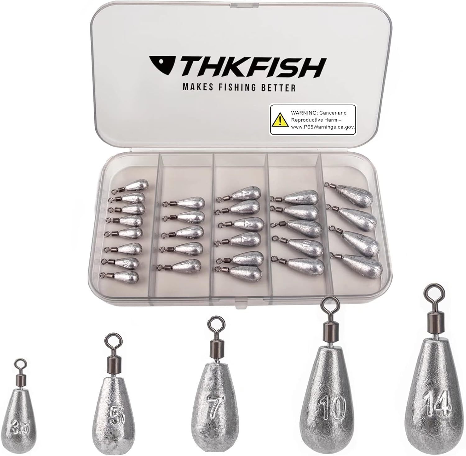 28Pcs/Box Fishing Weights Fishing Sinker Drop Shot Weights Fishing Weights Kit