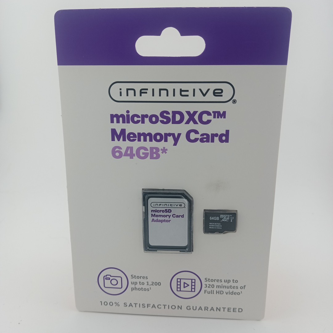 64gb INFINITIVE Micro SDXC + adapter Flash Memory Card  SD