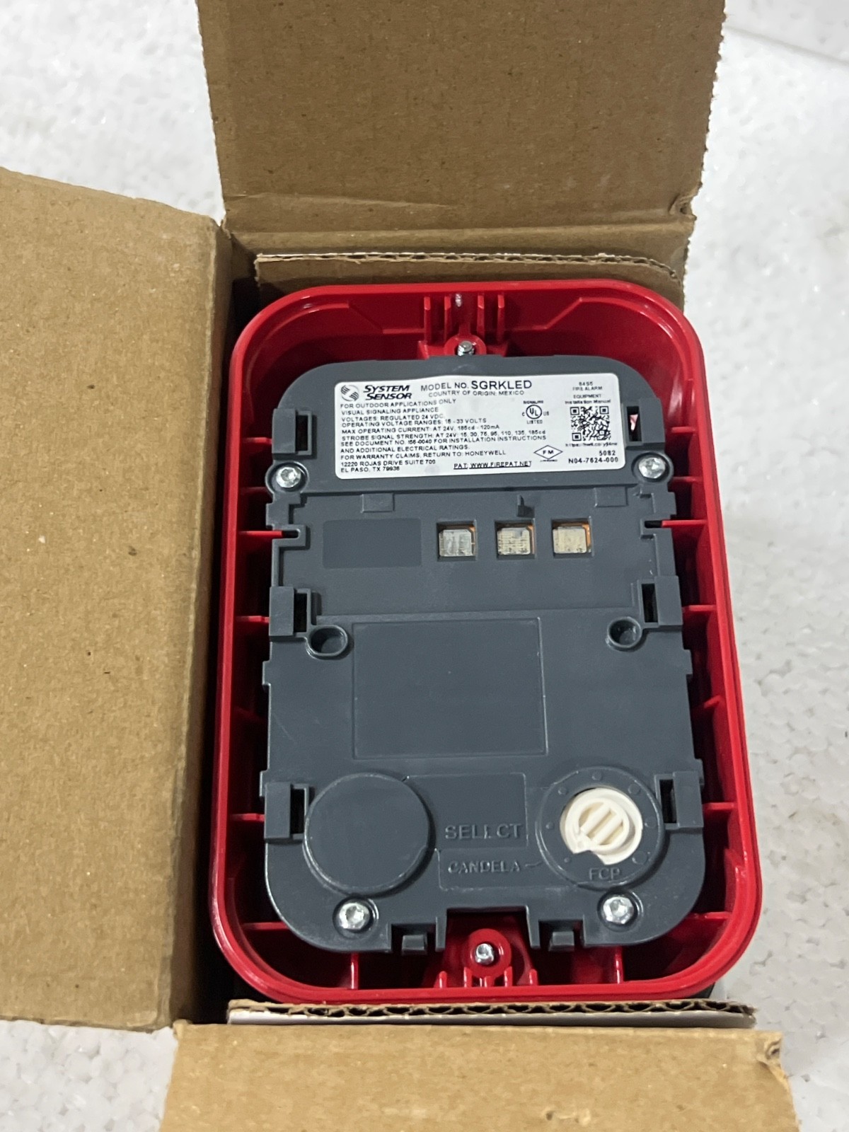 System Sensor SGRKLED Wall-Mounted LED Strobe