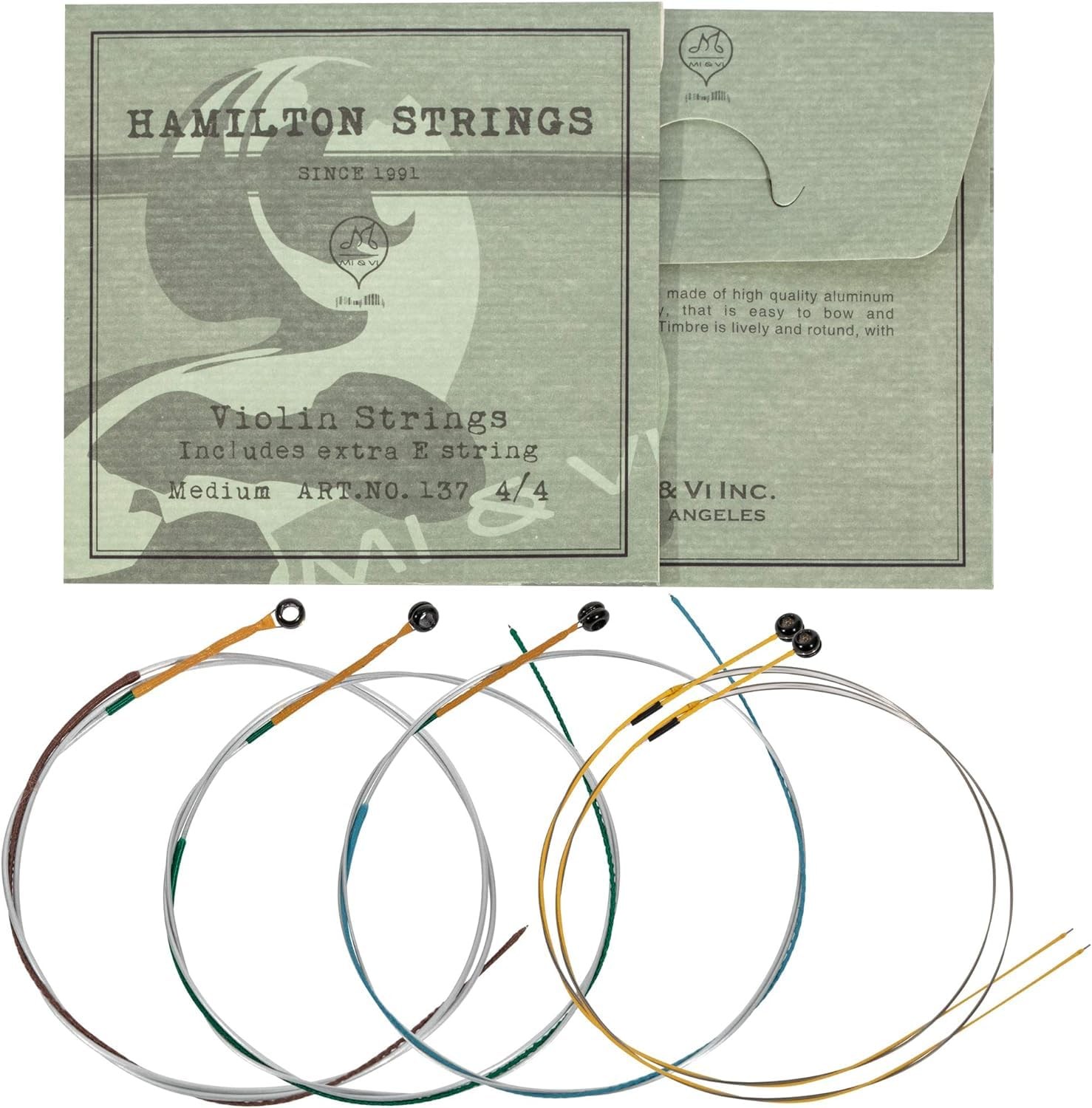 2x Hamilton Violin Strings 4/4 Full Set (GDAE) + Extra E - Germany Steel