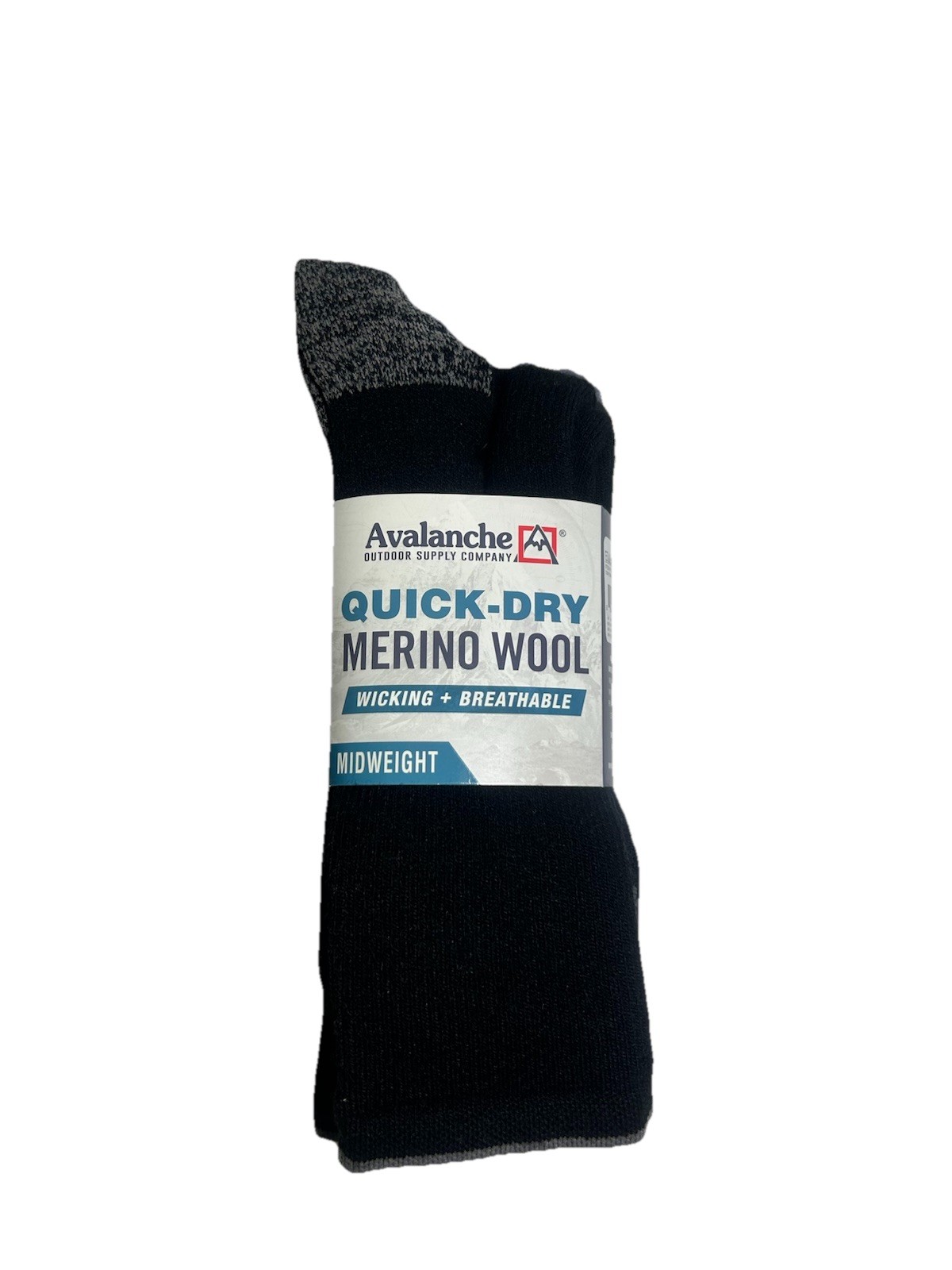 New Avalanche Men Copper Merino Wool 2 Pack Cushioned Crew Socks Sizes 6-12