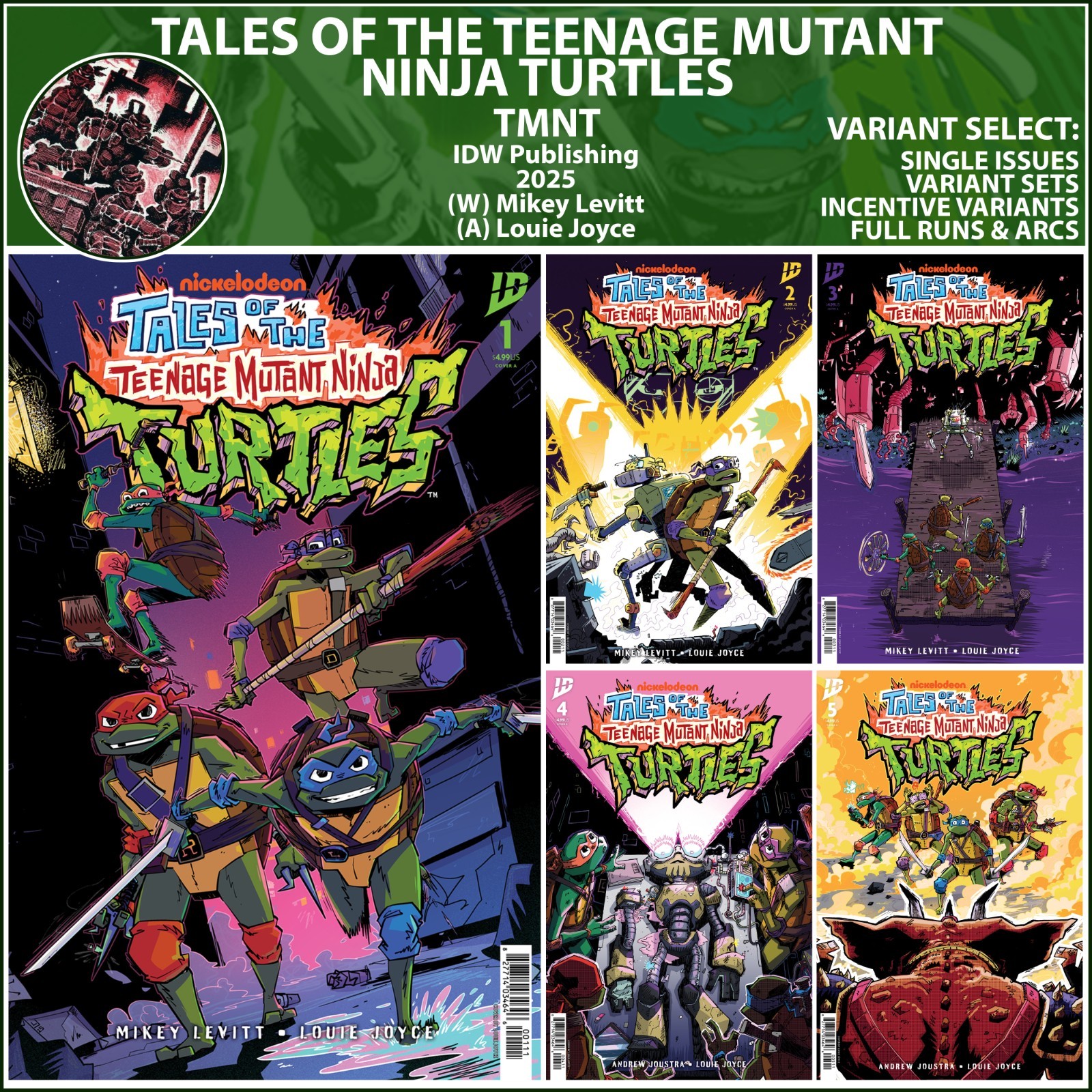 Tales of the Teenage Mutant Ninja Turtles (2025) #1 2 3 4 5 IDW COVER SELECT