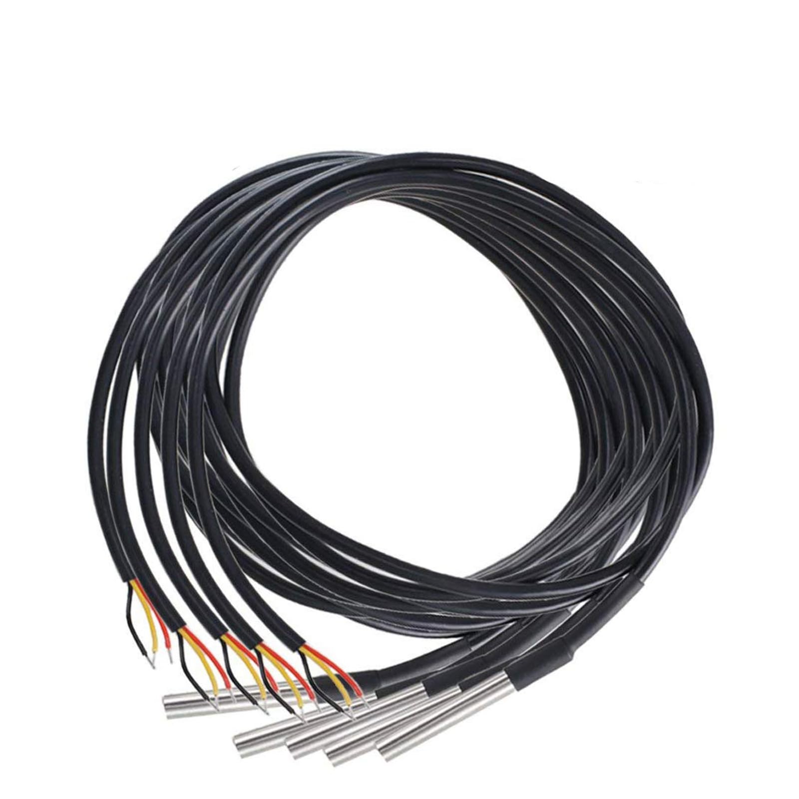 5 PCS 1M DS18B20 Temperature Sensor Probes Stainless Steel Waterproof
