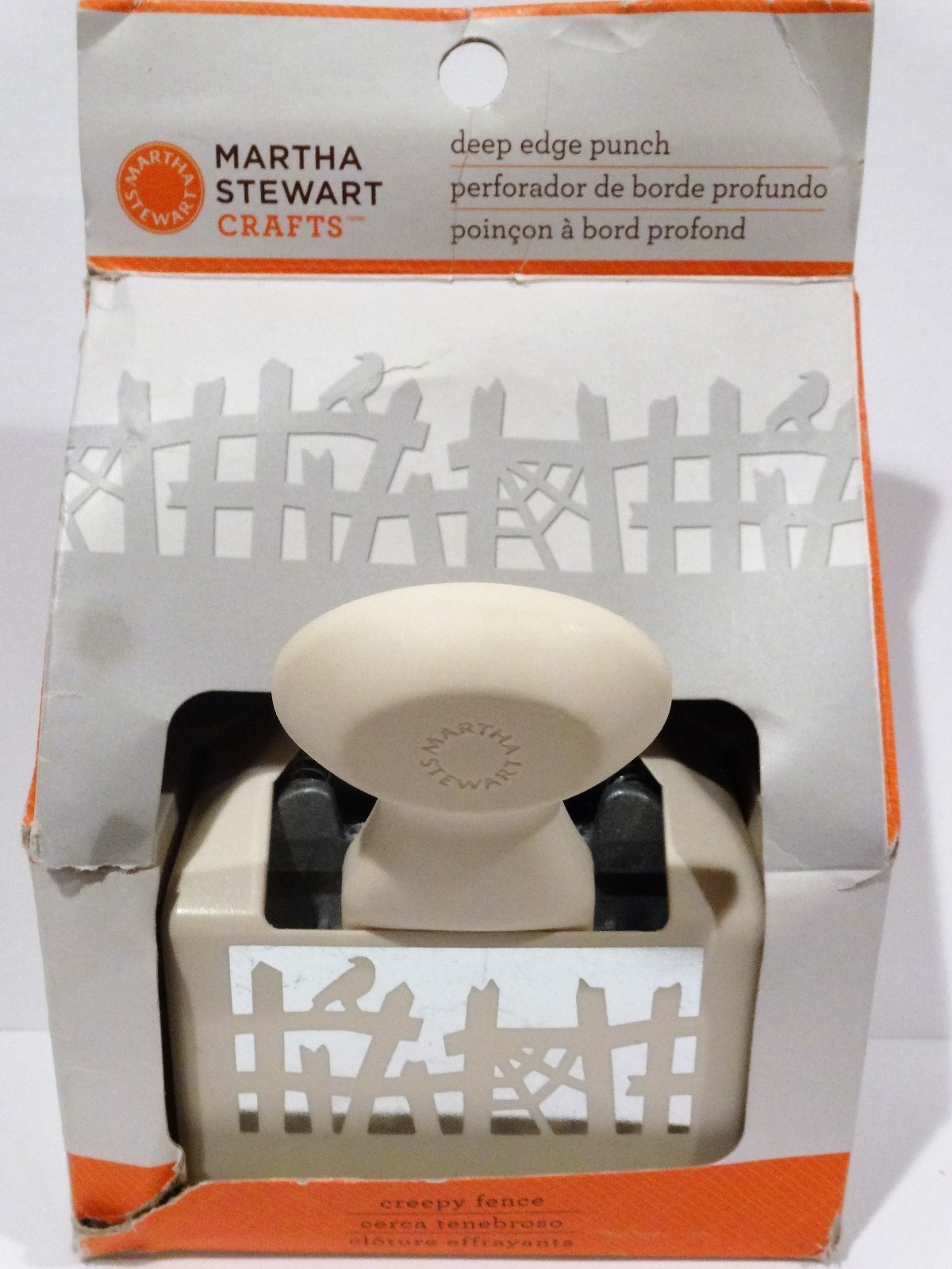 Martha Stewart CREEPY FENCE Deep Edge Punch New Halloween gate crow spiderweb