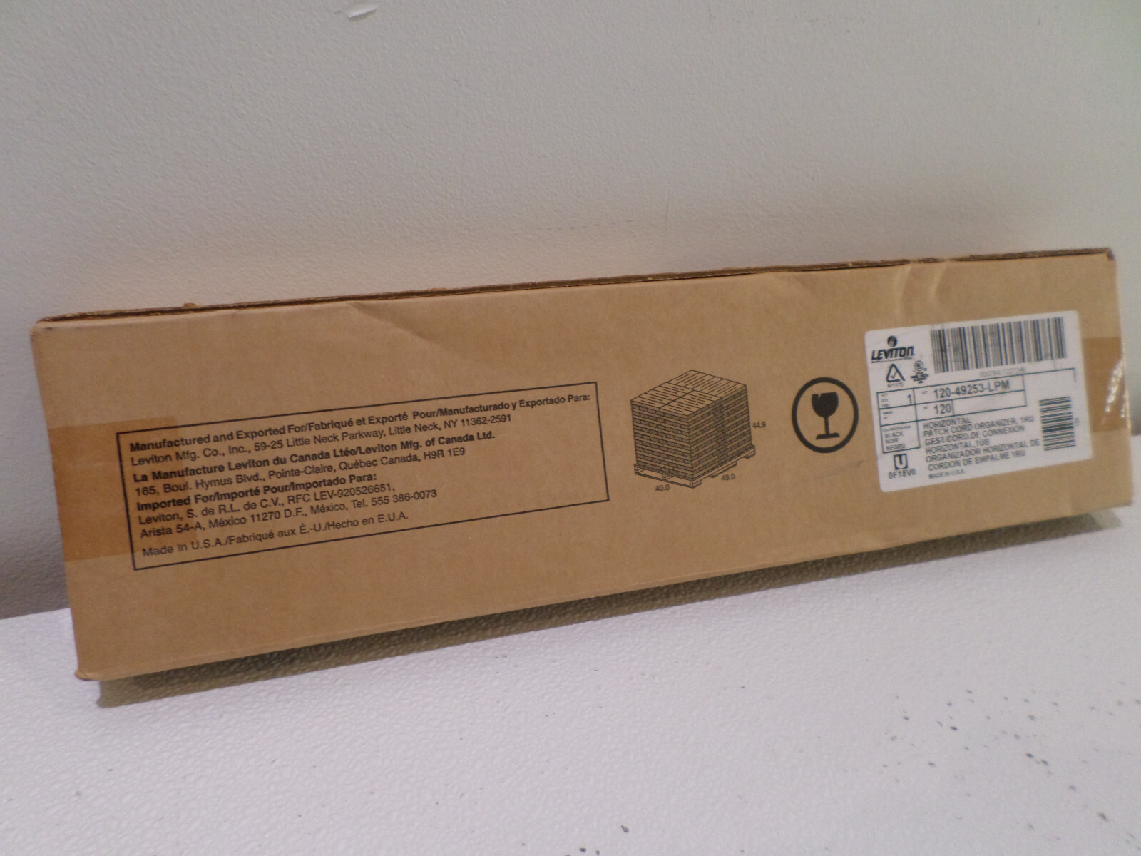 Leviton 120-49253-LPM Horizontal Patch Cord Organizer 1RU 1UB BLK New 5 Ring