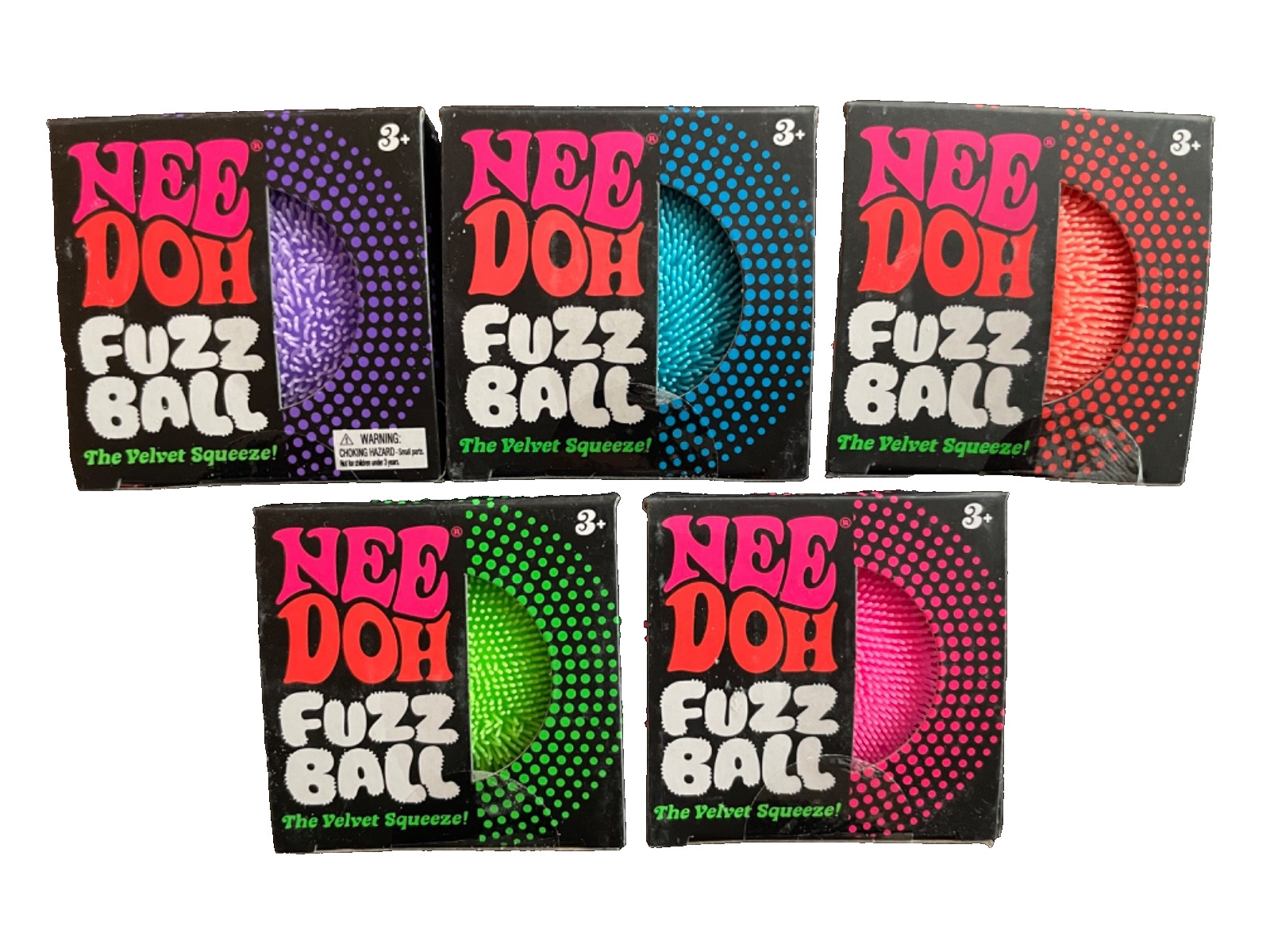 NEEDOH FUZZ BALL COMPLETE SET LOT OF 5 BRAND NEW FACTORY SEALED HARD TO FIND