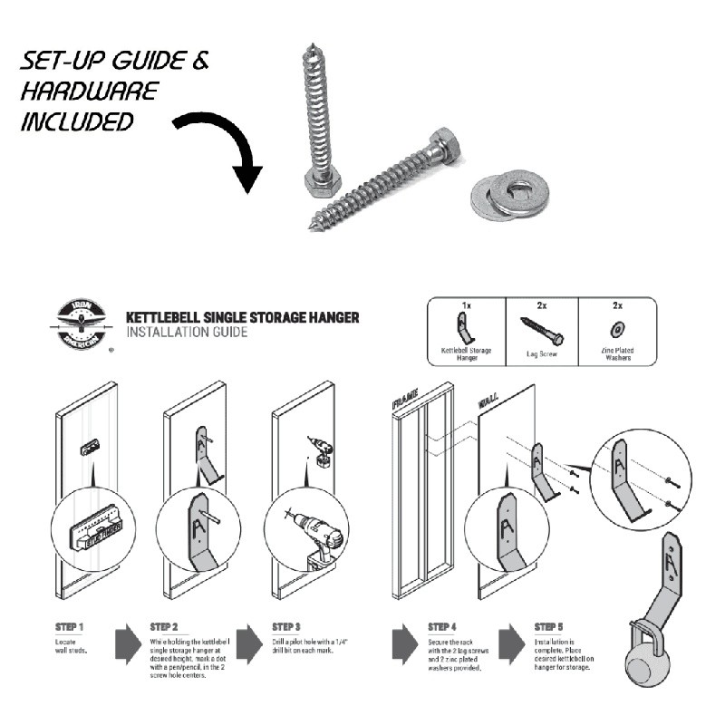 Kettlebell Wall Hook Heavy Duty Gym Storage Organizer Easy Install Multi-Purpose