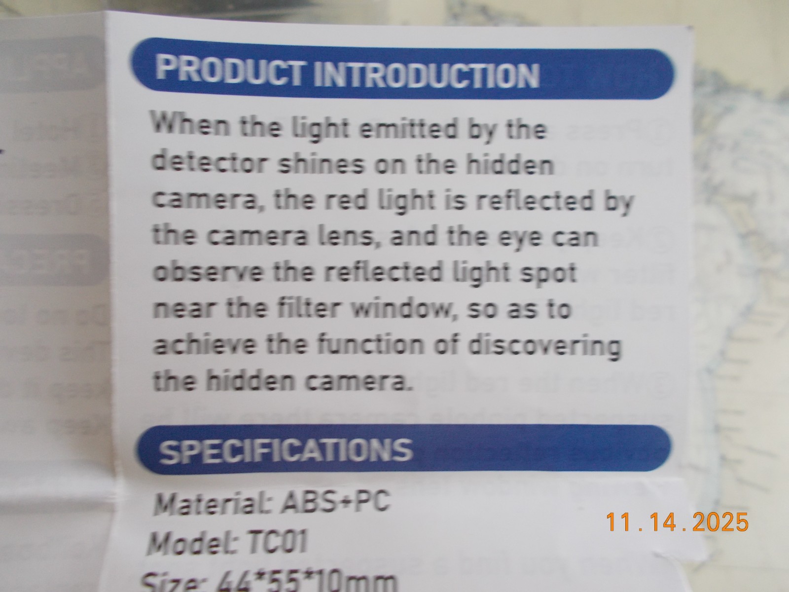 NIOB Koilboane Camera Detector