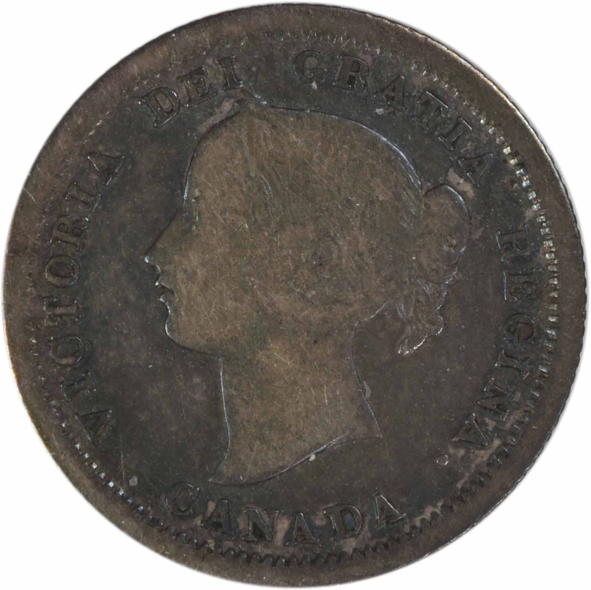 1858 RP1 Canada 5 Cents Large Date KM2 F Uncertified #200