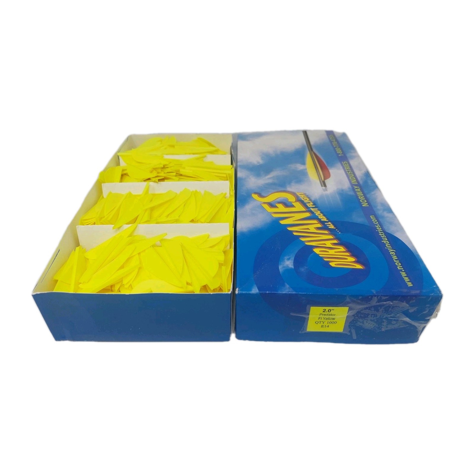 1000 Pack: 2" Flo Yellow DuraVanes Predator Archery Arrow Vanes Q2i Norway