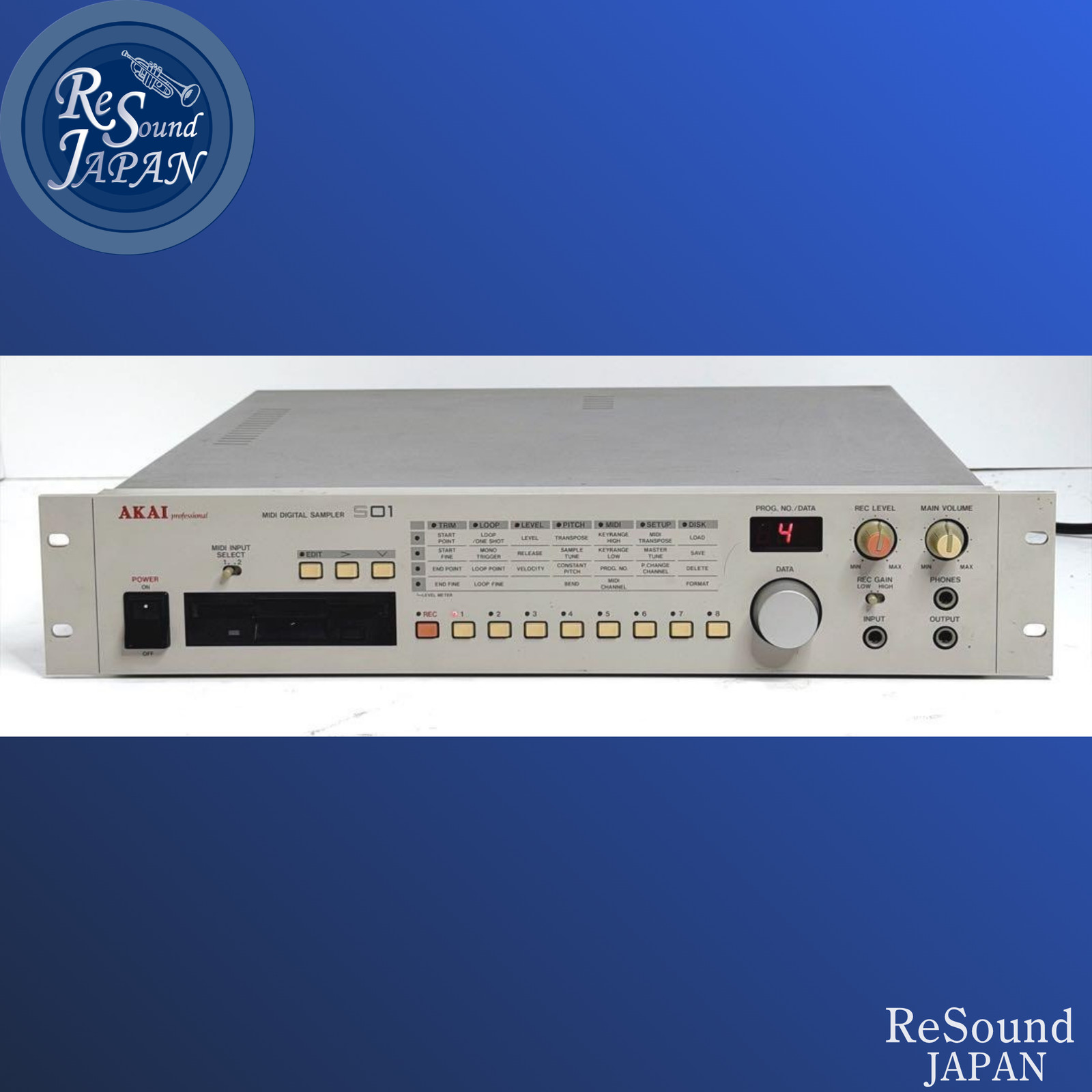 AKAI Professional S01 16-Bit MIDI Digital Sampler 2U Rackmount Floppy USED