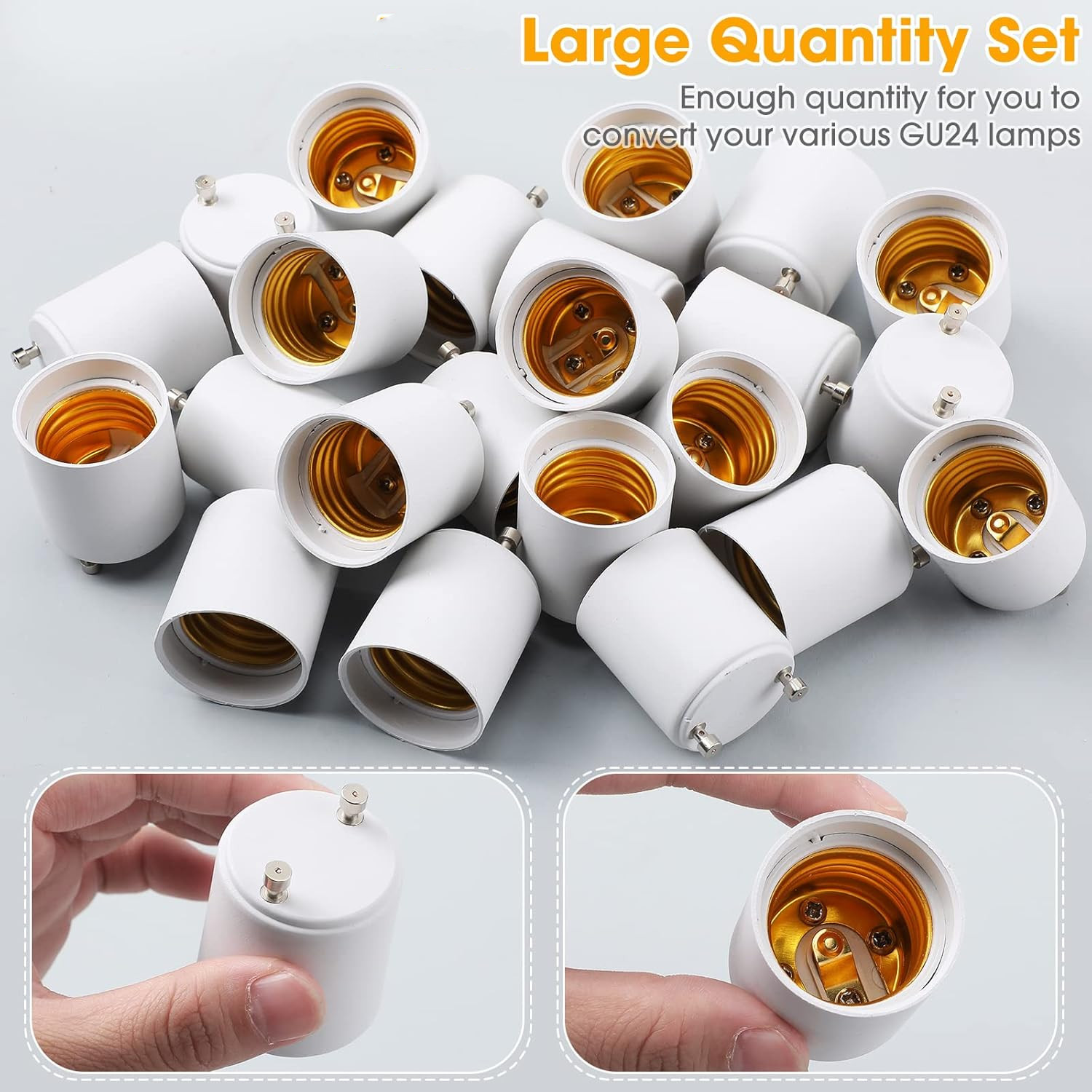 GU24 To E27 /E26 Screw LED Light Lamp Bulb Base Adapter Socket Converter Adaptor