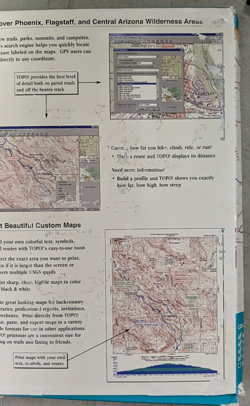 Topo! Interactive Maps On CD-ROM Phoenix, Flagstaff, Central Arizona Wilderness