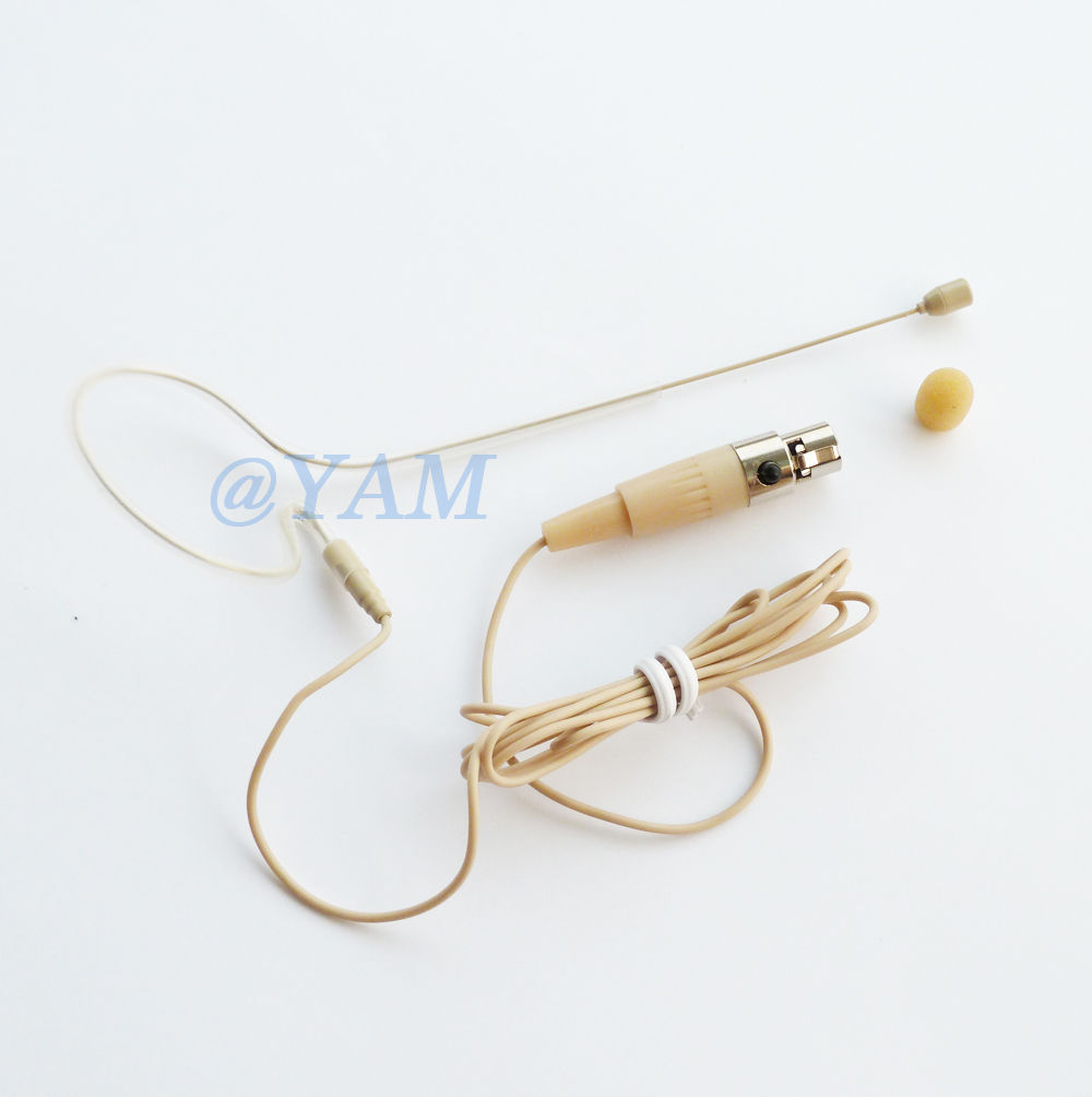 Single Hook Earset Mic YAM Beige EM1-C4S Headset Mic For Shure PGX SLX ULX TA4F