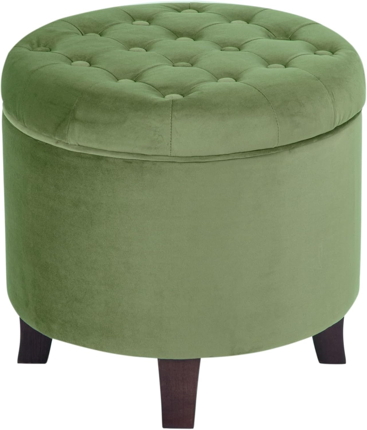 Home Decor | Upholstered round Velvet Tufted Foot Rest Ottoman | Ottoman with St