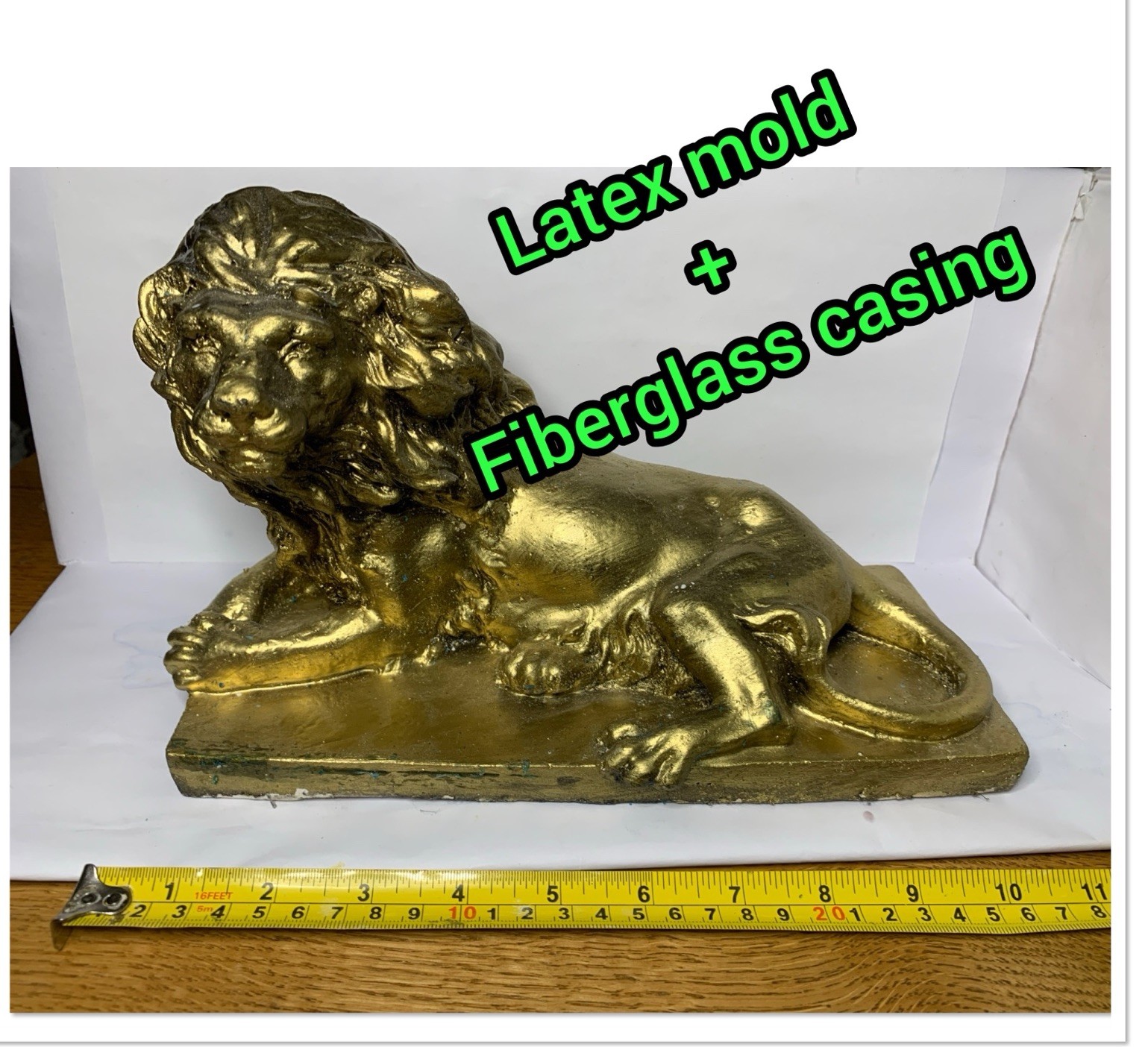 LATEX RUBBER MOLD + Fiberglass Casing YKM-L5089A Lge Lying Down Lion MADE IN USA