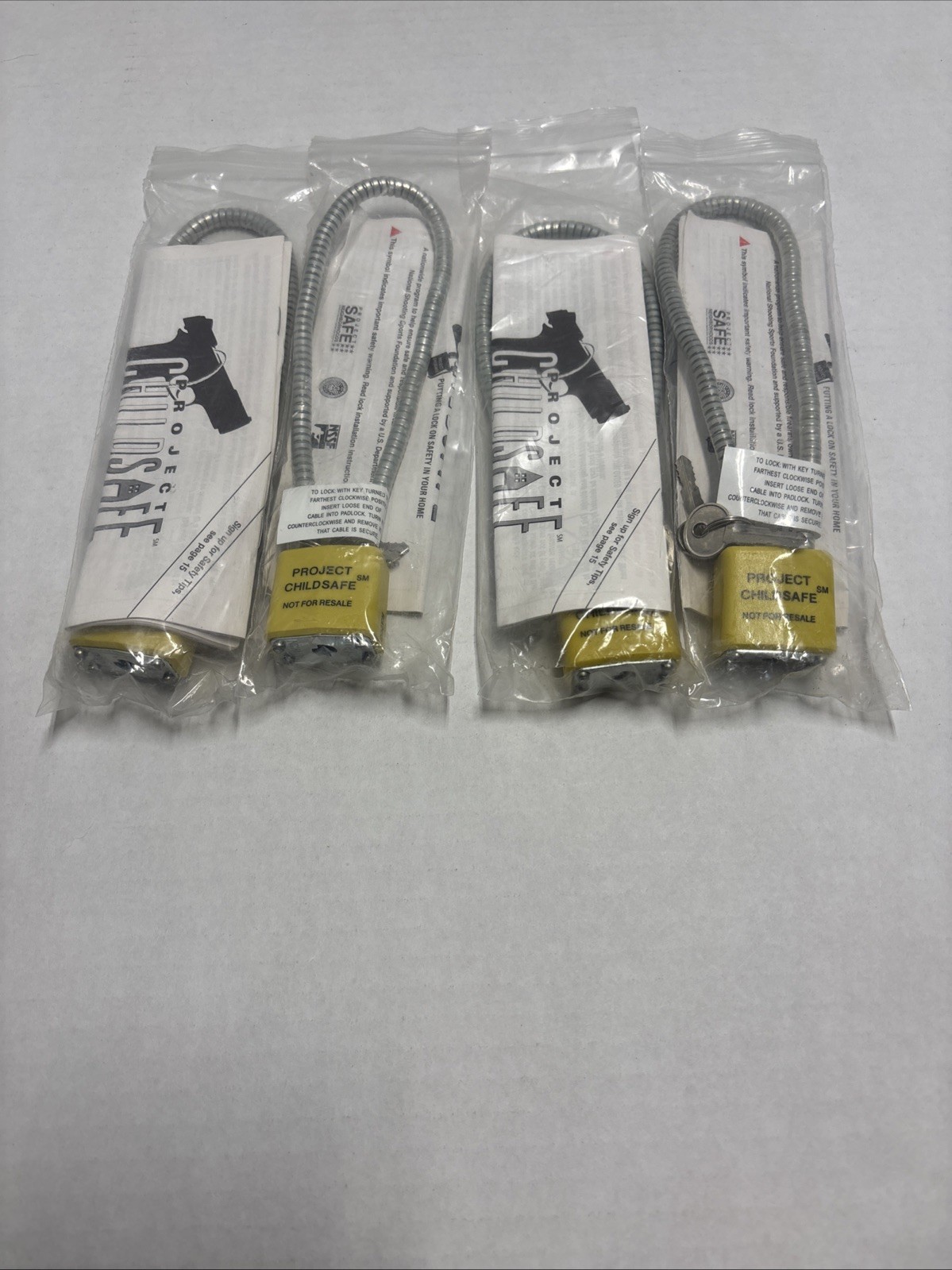 Project Child safe Gun Locks With Keys Lot Of 4 New Sealed