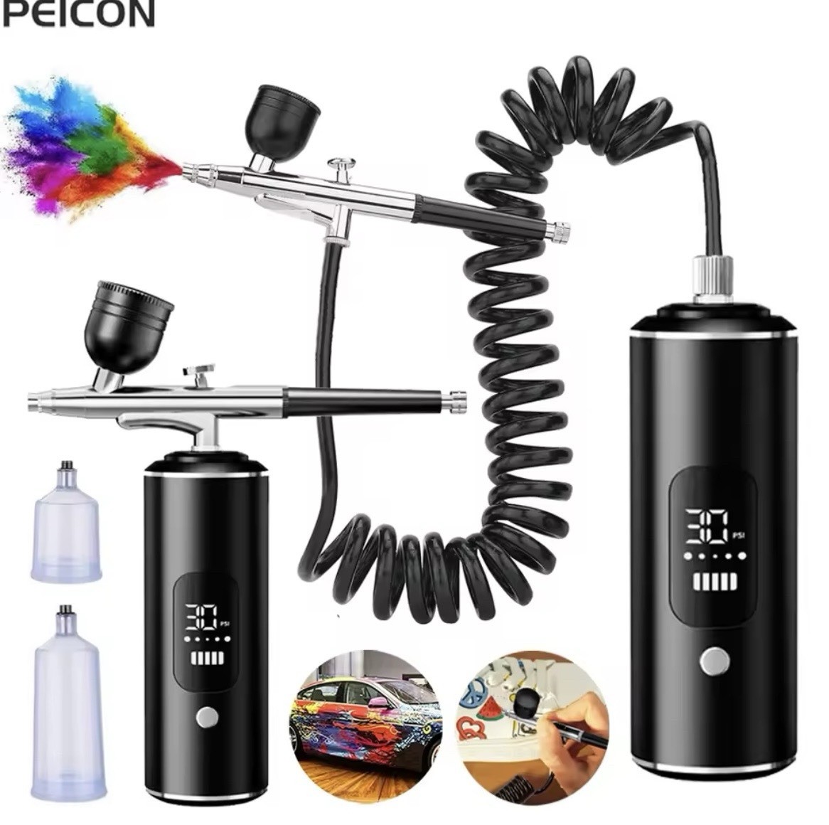 Aeropenna Portable Airbrush With Display Nail Model Kit With Compressor
