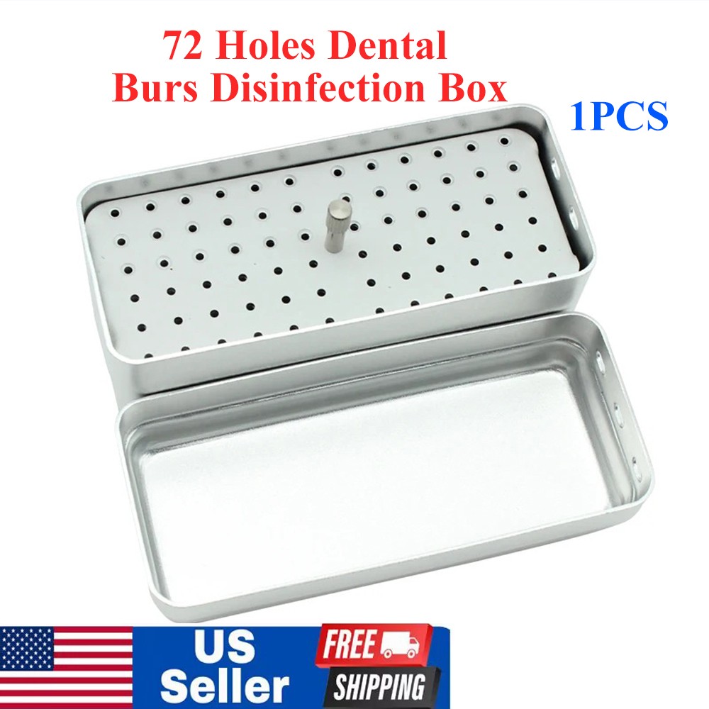 72 Holes Dental FG Bur Endo File Holder Stand Autoclave Disinfection Case 1PCS