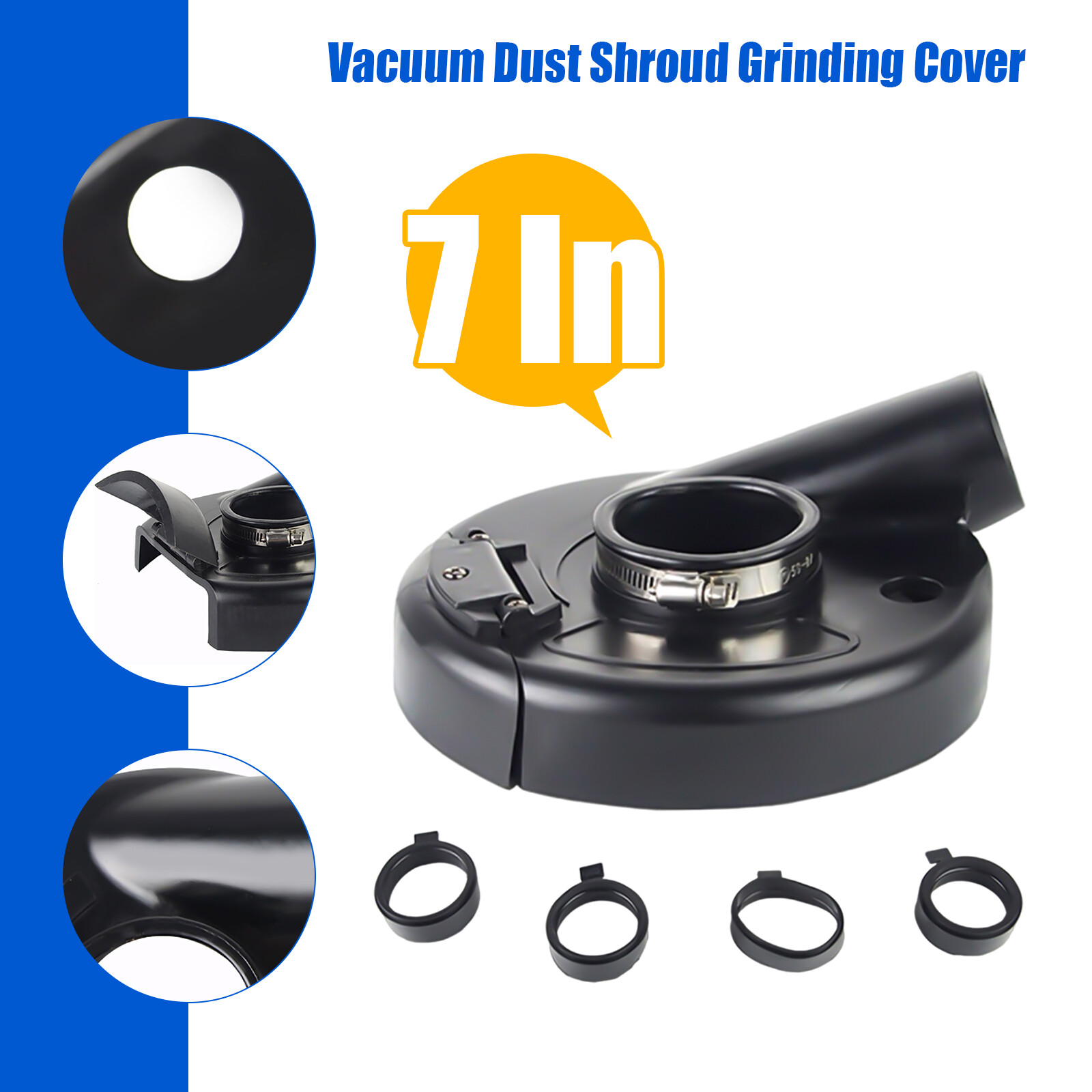 7-Inch Vacuum Dust Shroud for Angle Grinder - Efficient Dust Control Attachments