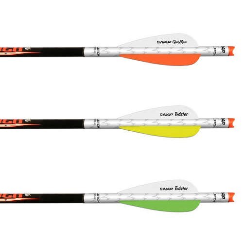 NAP New Archery Product Crossbow QuikFletch Quickspin 3" Green Yellow Orange 6pk