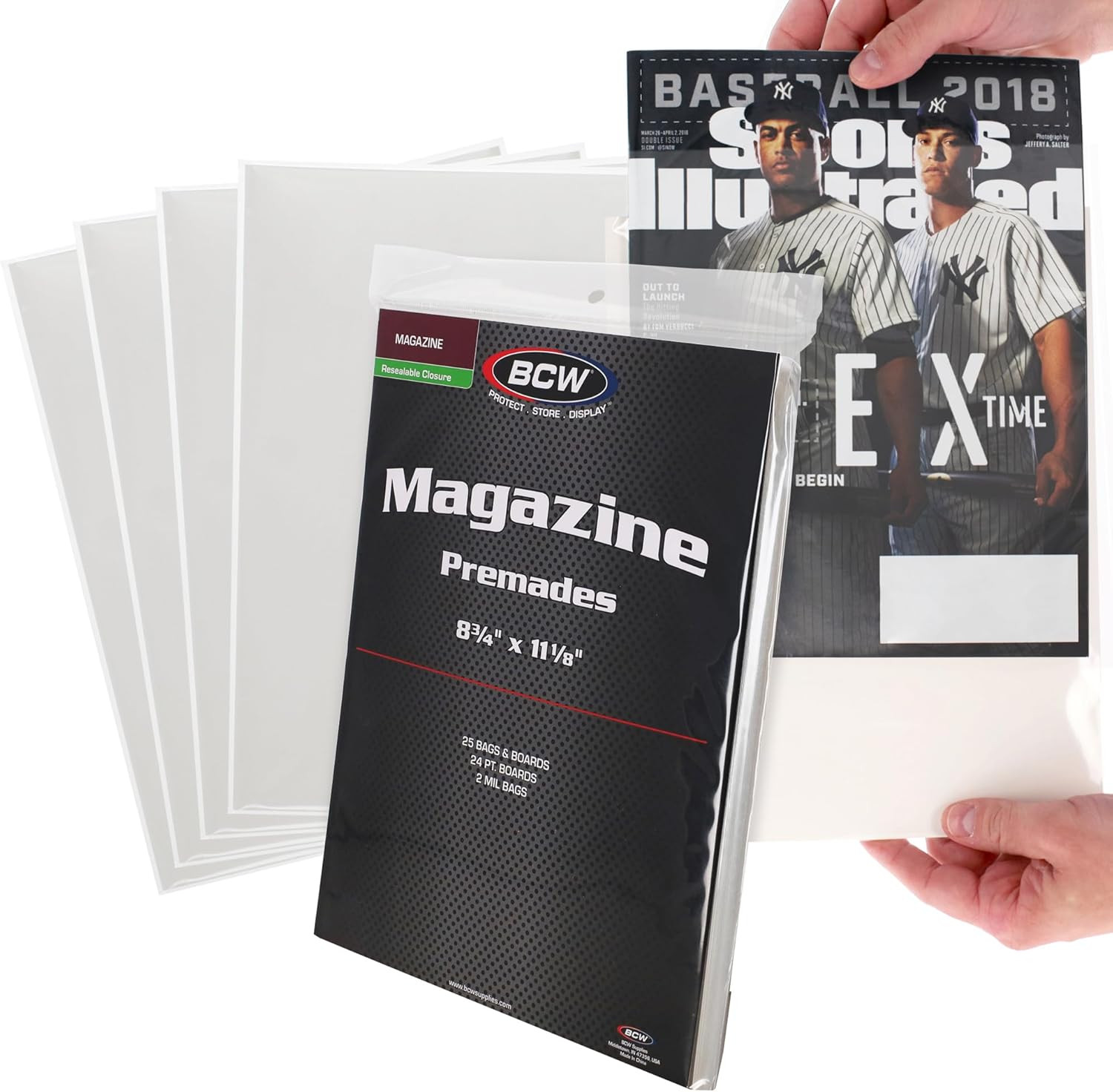 Magazine Bags and Boards – (25 Pack) | Premade Resealable Magazine Protectors |
