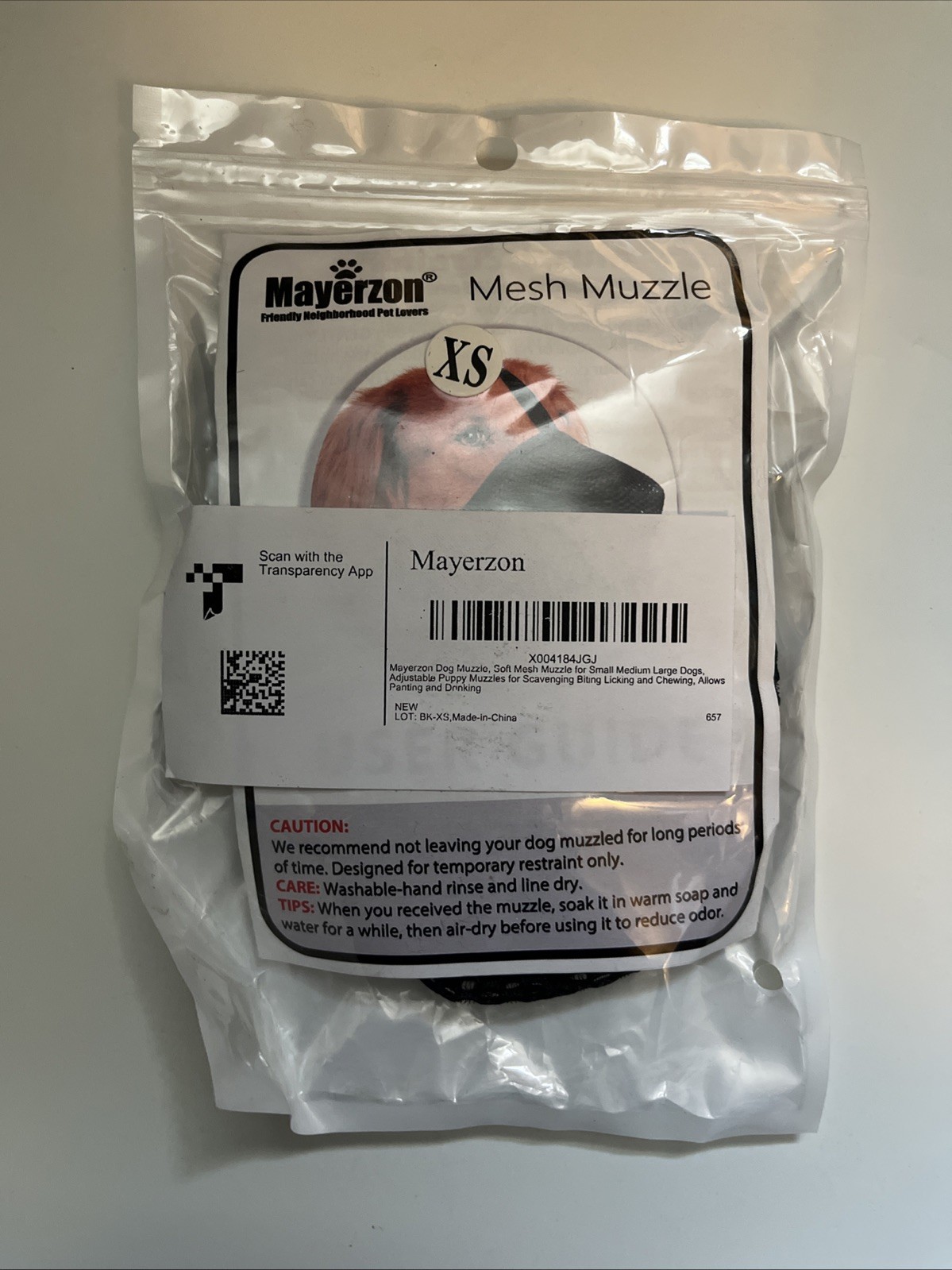 Mayerzon Dog Mesh Muzzle XS brand new in original packaging