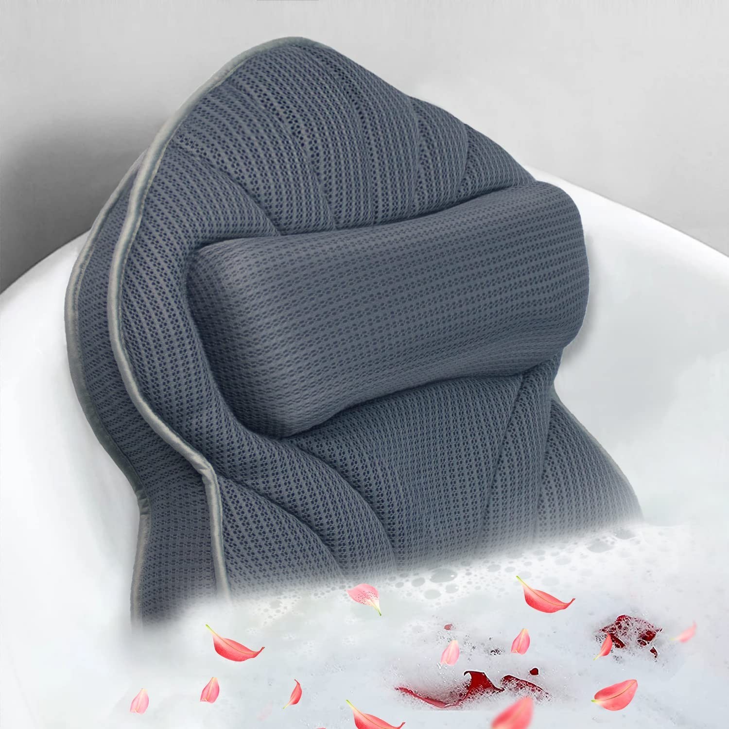 Extra Thick Large Bath Pillow with Neck,Back,Head Support for Bathtub | Soft ...