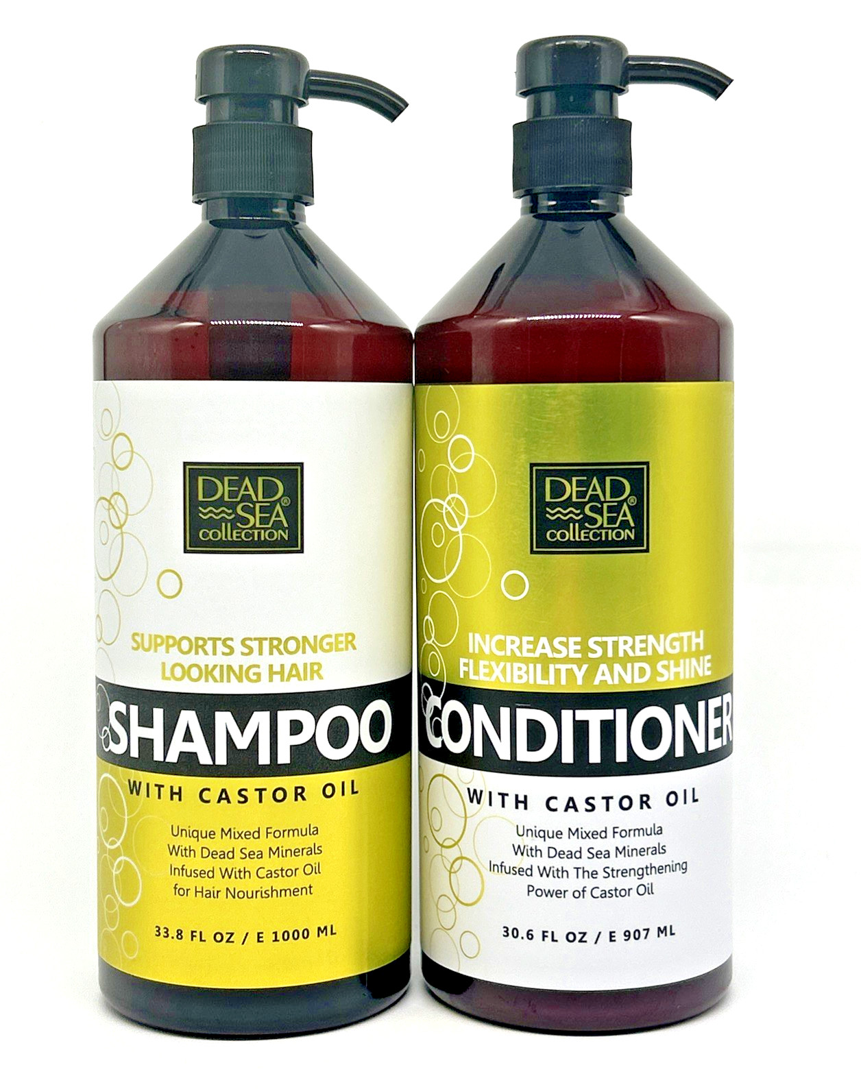 Dead Sea Collection Castor Oil Salon Professional Shampoo & Conditioner Set