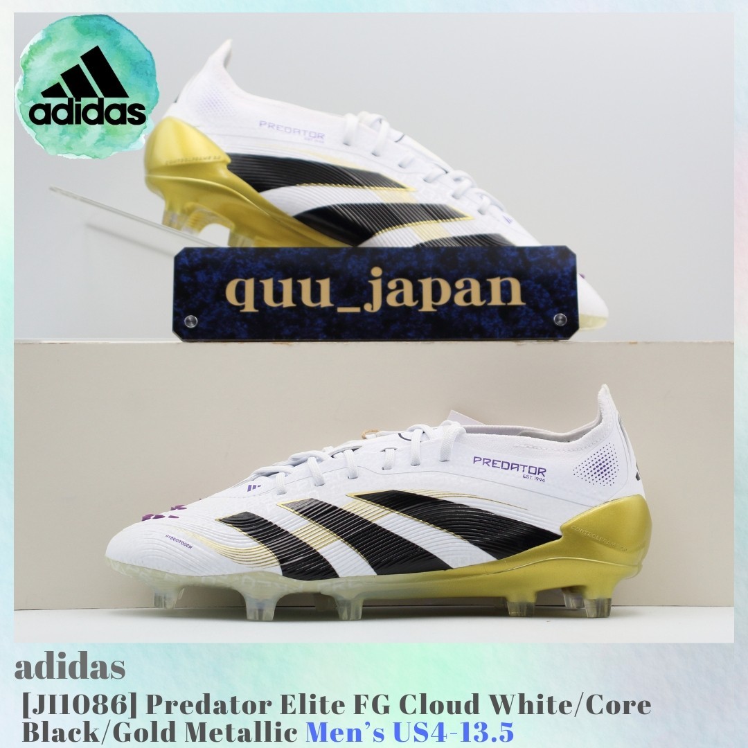adidas Predator Elite FG Cloud White Core Black Gold JI1086 Men's US4-13.5 NEW