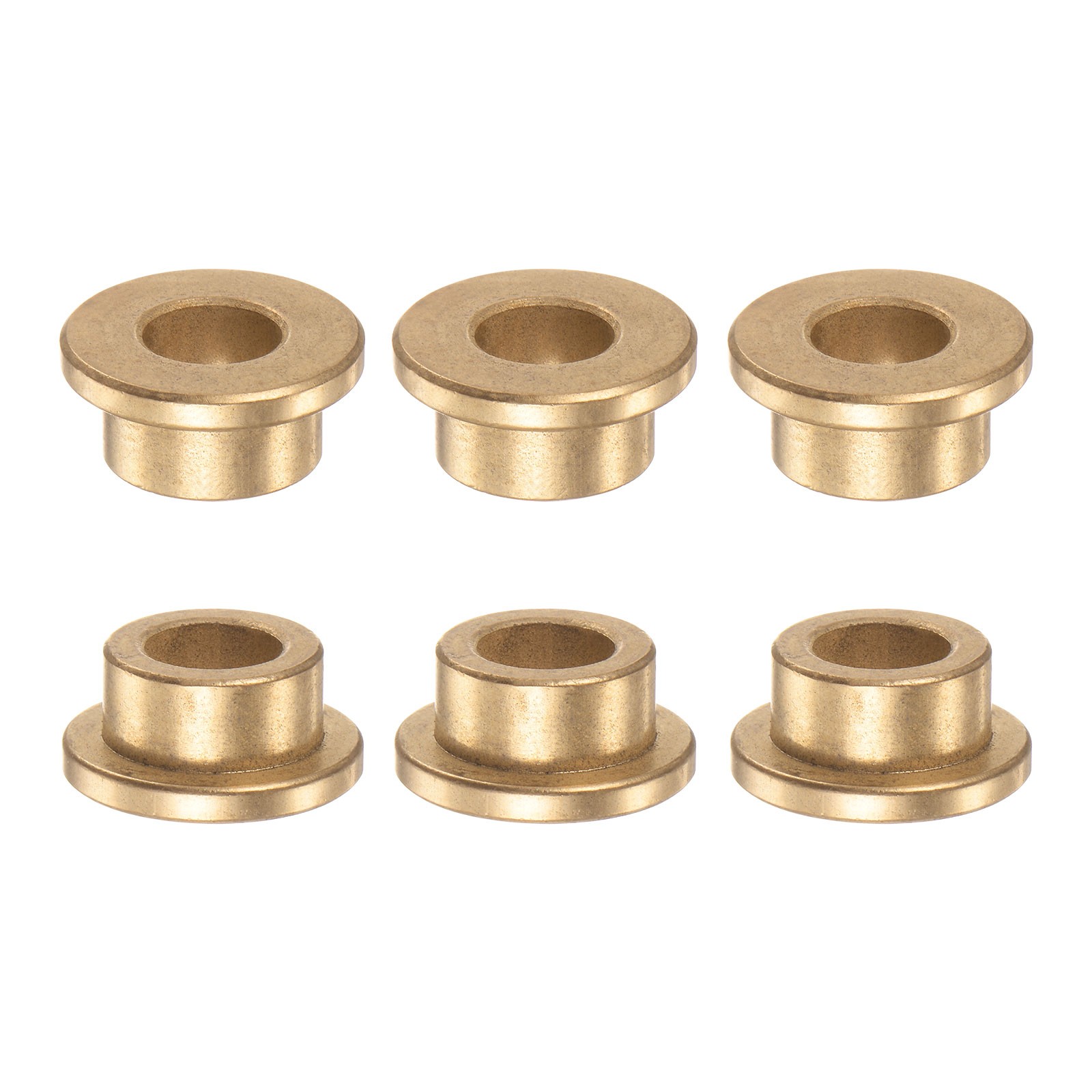 6pcs Flange Bearing Sleeve 10mm x 16mm x 10mm Bronze Self Lubricating Bushing