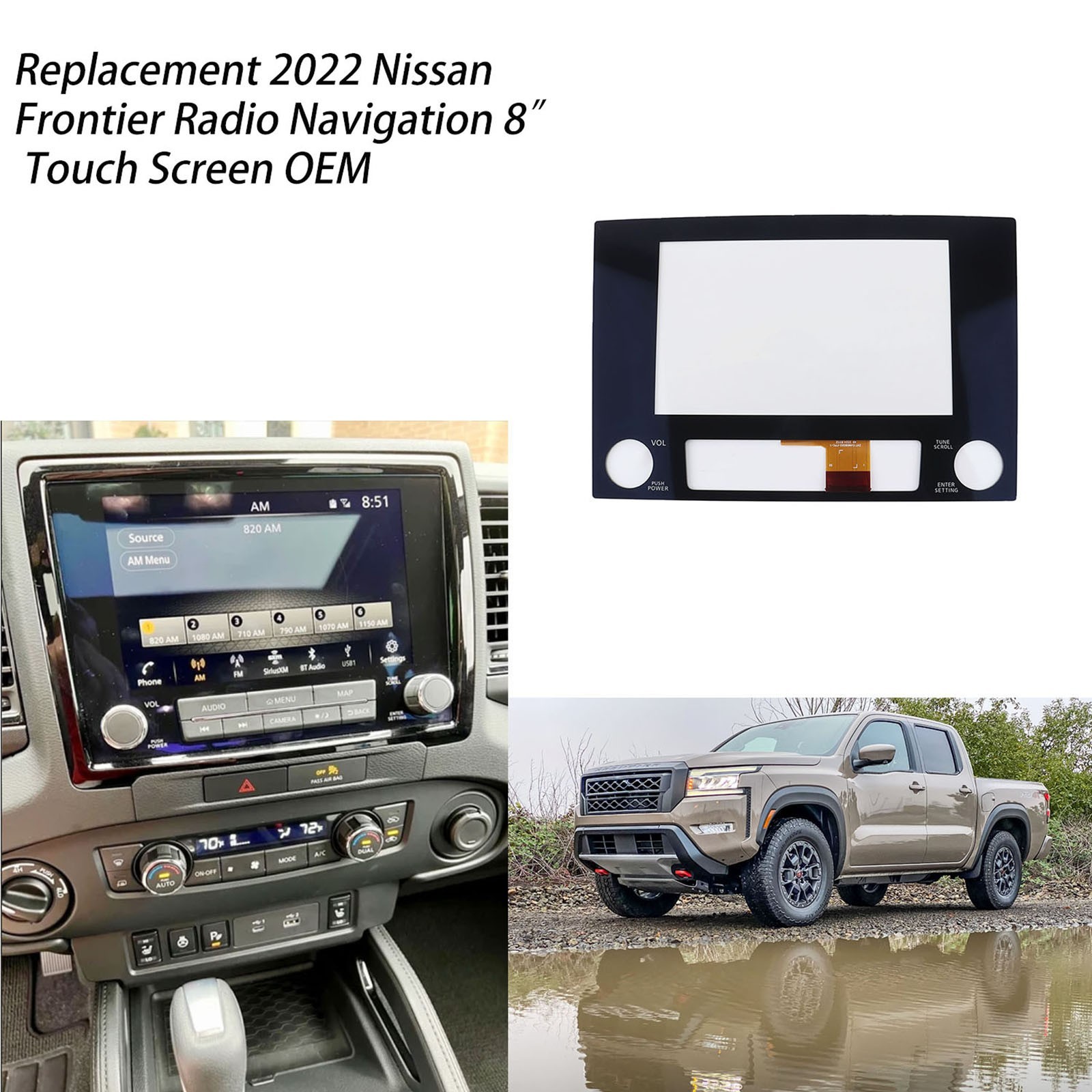 8 Touch Screen Replacement Display 2020-22 Nissan RONTIER OEM Multi Media