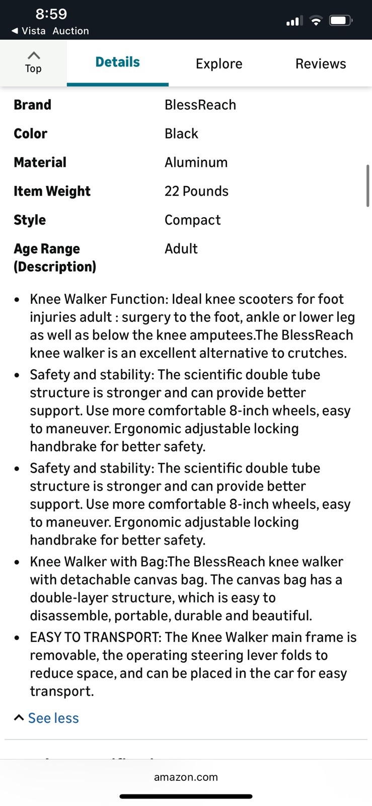 BlessReach Economy Knee Scooter – Steerable Knee Walker