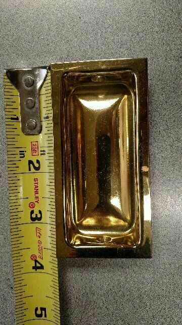 WOODWORKER SOLID BRASS FLUSH PULL RECTANGLE TO FIT 3 X 1 3/8 HOLE