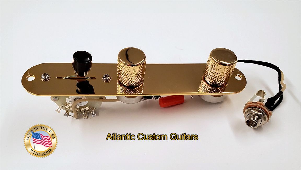 Tele Loaded Control Plate with Premium 3-way or 4-way harness and Knobs