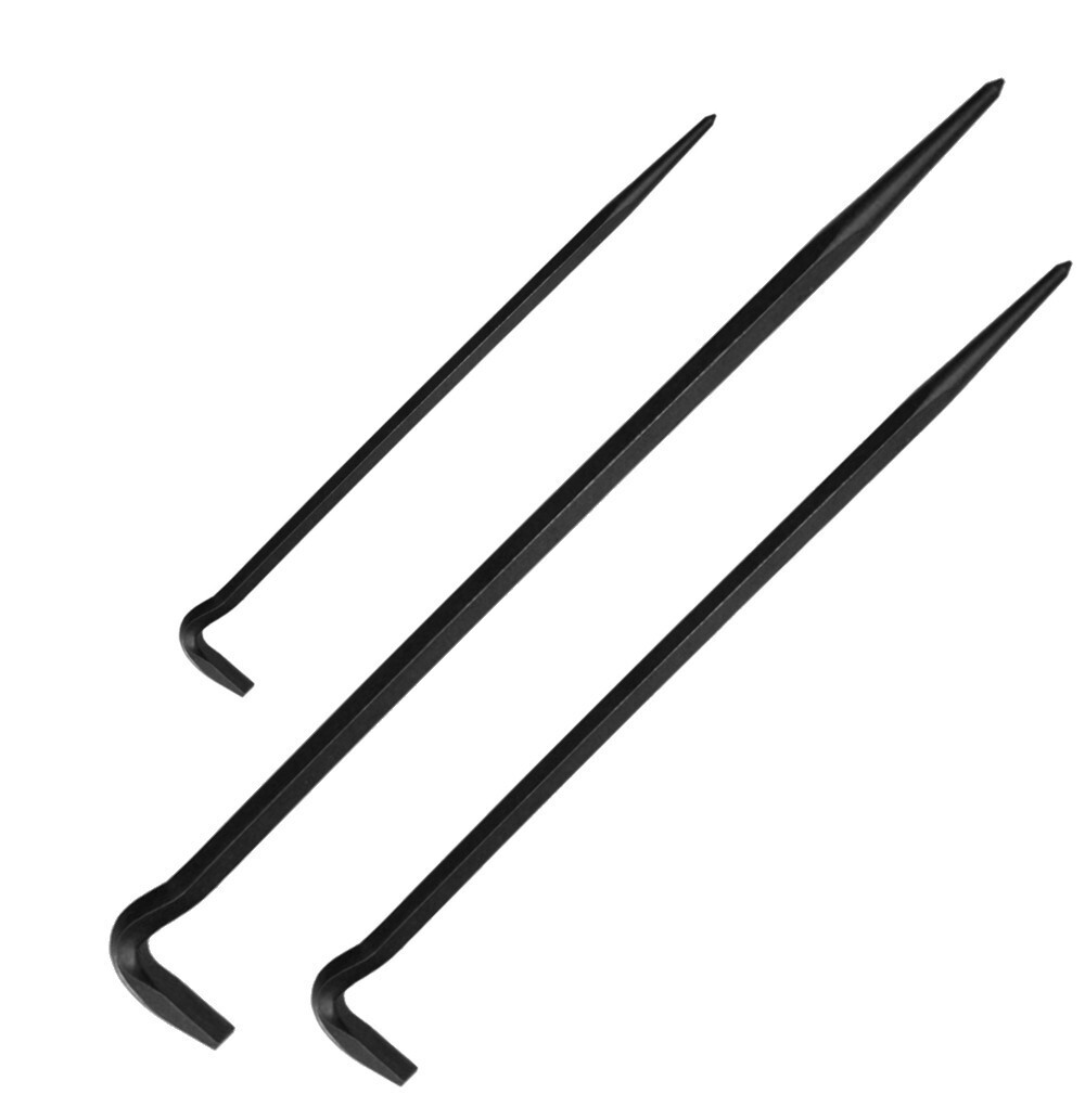 Mayhew Rolling Head Pry Bar Set 3pc 9, 16, 18" Black Oxide Finish Made in USA