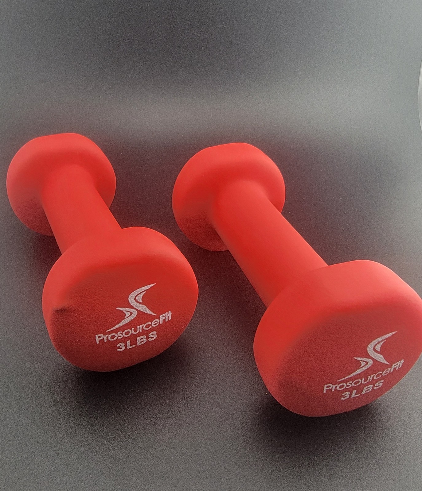 One Pair Neoprene Coated Dumbbell Set, Red - 3lbs One Set