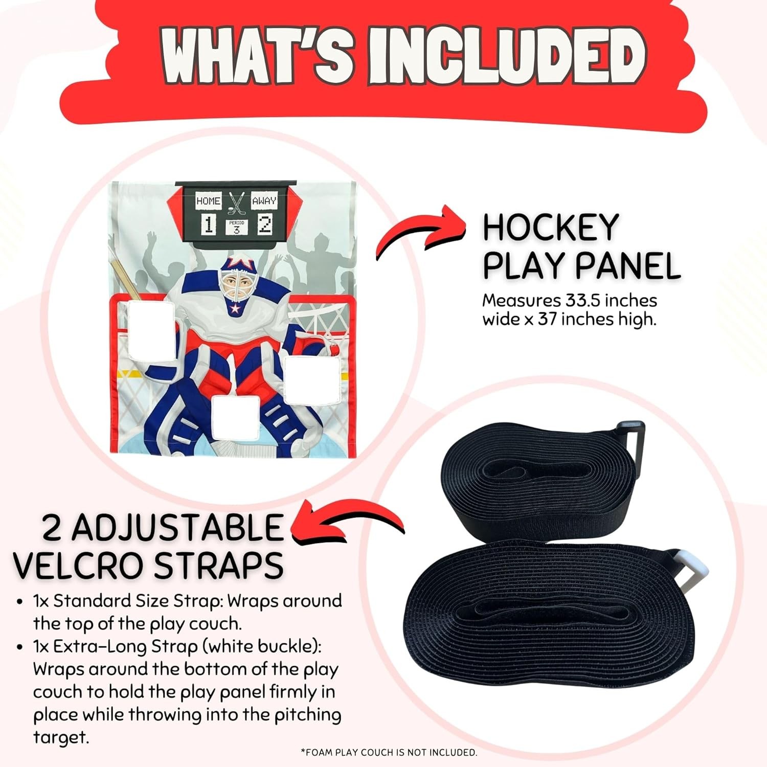 Couch Swag Play Panel for Childrens Foam Sofa Kids Couch (Hockey)