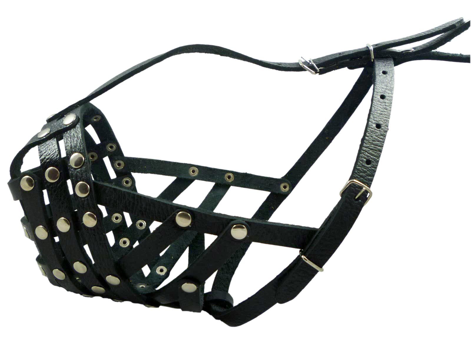 English Bulldog 13"-3" Secure Leather Basket Dog Muzzle Boxer American Bulldog