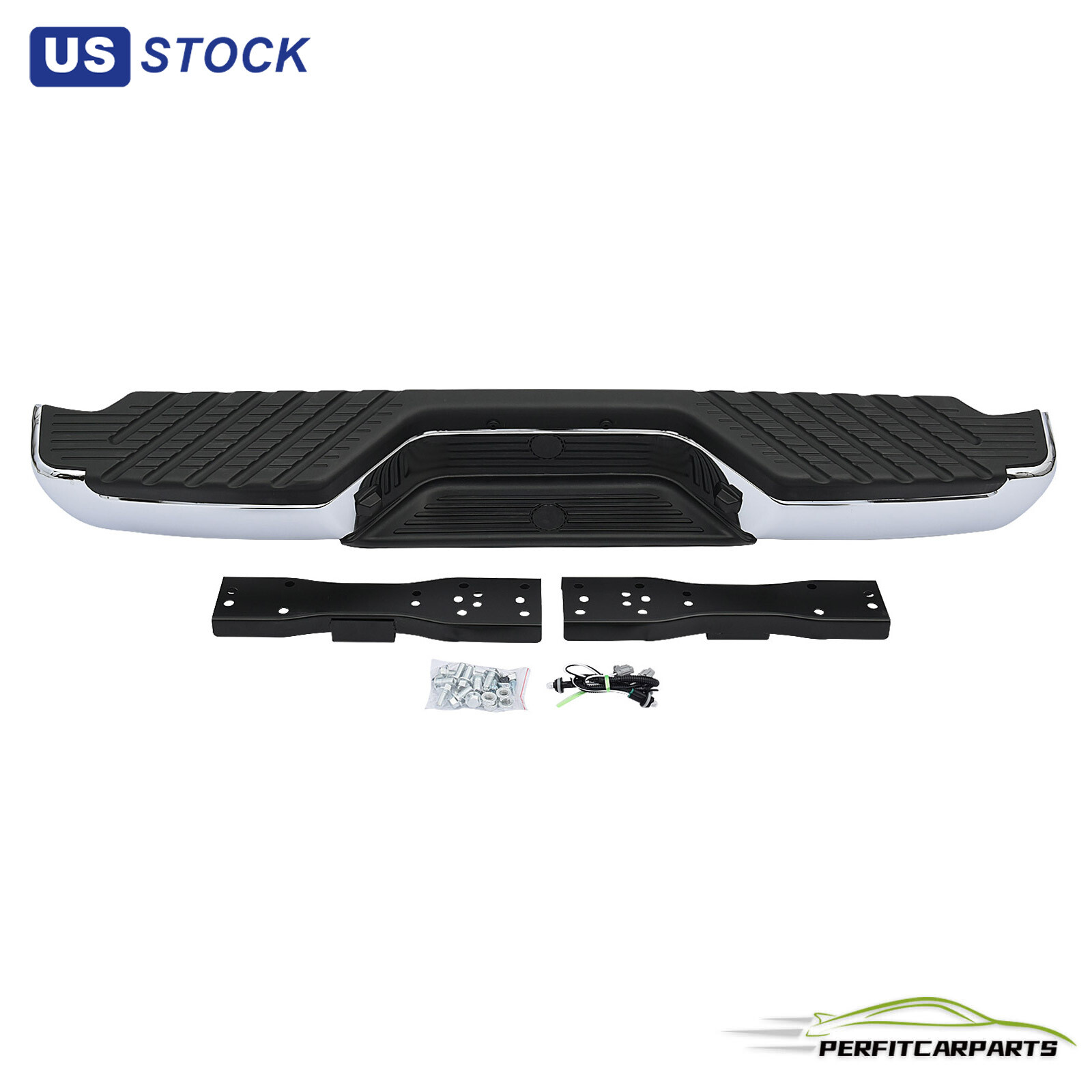 Complete Chrome Rear Step Bumper Assembly For 1998-2004 Nissan Frontier - Steel