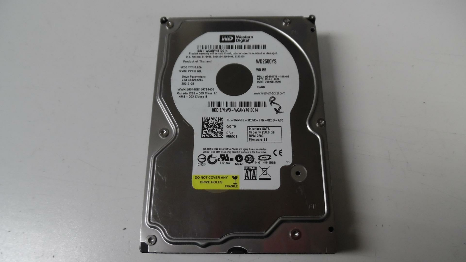 Western Digital 3.5" 250GB 7200RPM HDD - WD2500YS 0NN508 - Tested