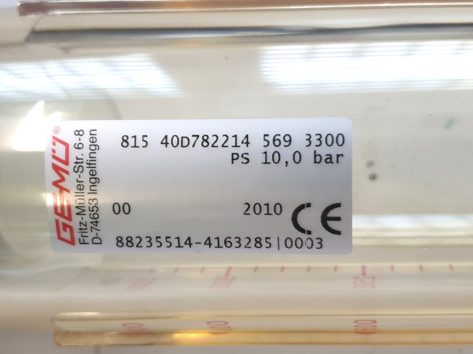 Gemü float flow meter 815 40D782214 569 3300 NEW