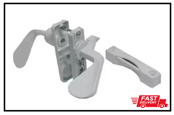 Screen Storm Door Handle Latch Lock Set 1-3/4 In. White Inswing Aluminum