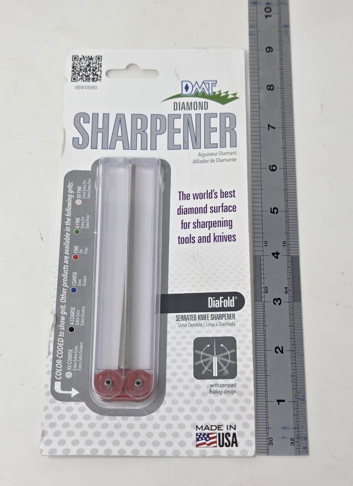 New DMT Diafold Diamond Serrated Knife Sharpener - Fine Grit